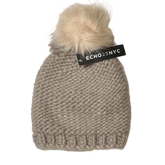 Echo Accessories - Echo Knit Faux Fur Pom Beanie (444)